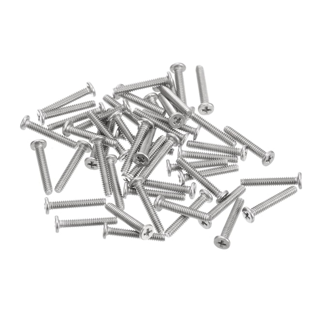 Unique Bargains M1.6x0.35x10mm Lot de 100 Vis Plates Rondes en Métal pour Machine à Entraînement Phillips