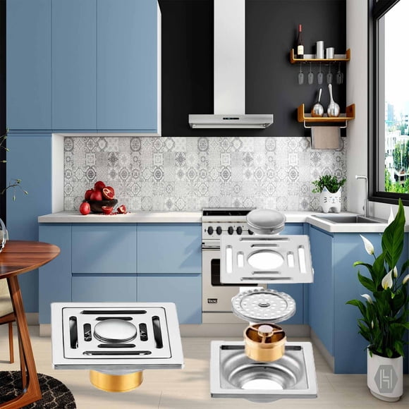 TIMIFIS Ceramic Mug Stainless Steel Floor Sewer Blocking Thickened Drainage Self Sealing Purpose Floor Kitchen Gadgets
