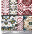thumbnail image 1 of Soimoi Polyester Crepe Fabric Mandala & Paisley Patchwork Fabric Prints by Yard 42 Inch Wide, 1 of 3