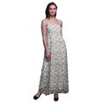 thumbnail image 1 of Bimba Robe Longue Maxi à Corsage Smocké pour Femmes à Imprimé Feuilles et Oiseau Flowerpecker - Grand, 1 of 7