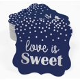 thumbnail image 2 of Inkdotpot Real Silver Foil Love Is Sweet Wedding Tags Favor Bracket Shape Hang Pack Of 100 Paper Tags, 2 of 6