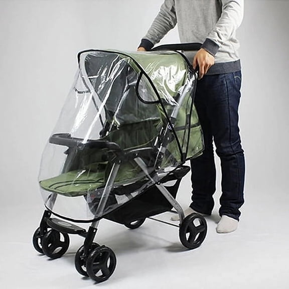 LOVEVER Housse de Pluie pour Poussette Coupe-Vent Parapluie Housse de Pluie pour Voiture Housse de Pluie en EVA Conviviale