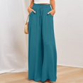 thumbnail image 3 of Women Oversized Pants Solid Color Ladies Casual Pants Boho Style Vacation Outfit, 3 of 6