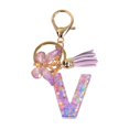 thumbnail image 1 of lionlar Porte-Clés en Résine Ornements Filles Femmes Cadeaux Alphabet Anglais Porte-Clés V V, 1 of 9