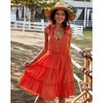 thumbnail image 4 of YNIQUE Womens Summer Casual Spaghetti Strap Smocked Ruffled Vacation Mini Dress, 4 of 6