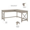 thumbnail image 3 of Bush Furniture Key West 60W L Shaped Desk in Washed Gray - Engineered Wood, 3 of 7
