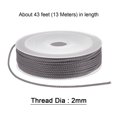 thumbnail image 2 of Unique Bargains Twisted Nylon Twine Thread Beading Cord 2mm 13M/43 Feet Extra Strong Braided Nylon String, Grey, 2 of 6