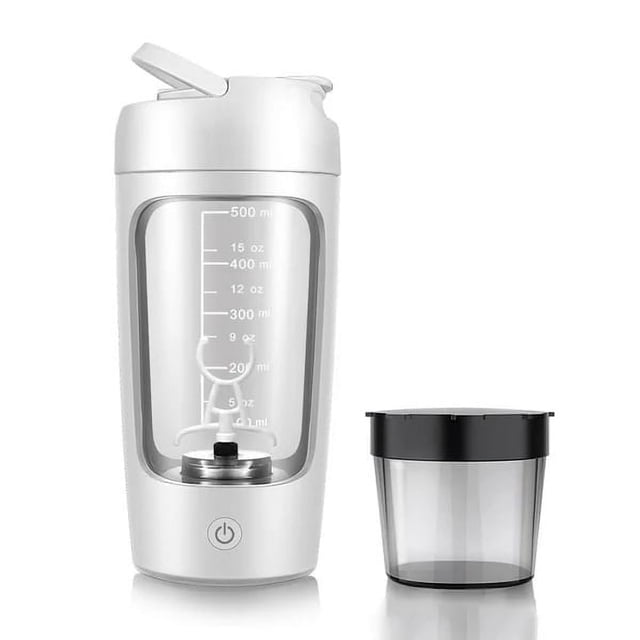 Dvkptbk Mixing Cup Protein Shaker Bottle Shaking Cup Fully Automatic Stirring Cup with Powder Box Home Essentials