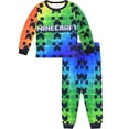 thumbnail image 1 of Minecraft 2 Piece Pajama Set,Boys Long Sleeve T-Shirt & Pants 2-Pack Bundle Set, 1 of 5