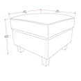 thumbnail image 4 of CorLiving Georgia Linen-Like Upholstered Square Padded Ottoman with Wood Legs, 4 of 4