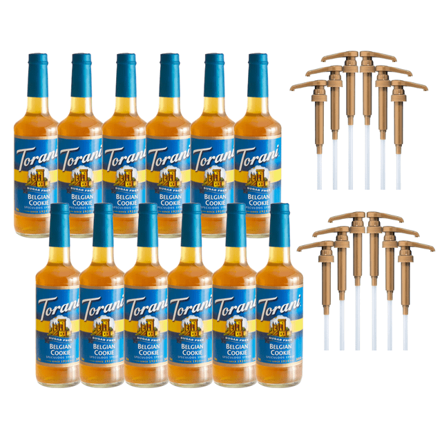Torani Sugar-Free Belgian Cookie Flavoring Syrup Plastic 750 mL Bonus Squeeze Pump