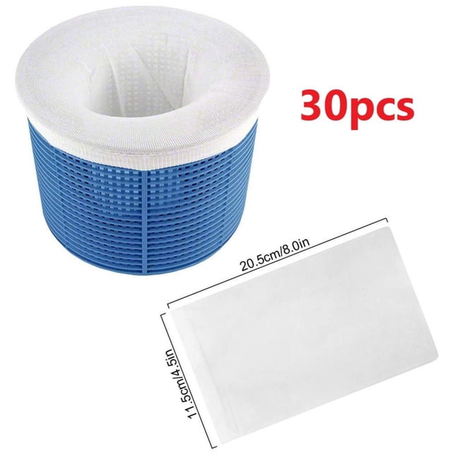 LSLJS Pool Skimmer Filter Socks for Above Ground and Inground Pool Skimmer Basketnets Ultra Fine Mesh Screen Socks for Pool Skimmer Basket 10/30/50/80/100pcs