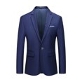 thumbnail image 1 of BOBOGOJP Mens Blazer Single Button Solid Color Casual Business Suit Top Jacket (Blue,4XL), 1 of 4