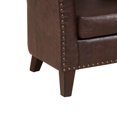 thumbnail image 5 of Accentrics Home Classic Faux Leather Barrel Accent Chair Armchair, Dark Brown, 5 of 5