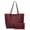 Wine, variant on Ediodpoh Large Capacity Fashion Tote Bag With Closure And Fringe Detachable Shoulder Bag For Women Textured Leather Black
