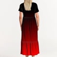 thumbnail image 4 of Penkiiy Robe à Manches Courtes pour Femmes à Imprimé Dégradé, Ample, Unie, Décontractée, d'Été, Fluide, à Étages, Longue Maxi avec Poches, TG, Rouge, 4 of 7