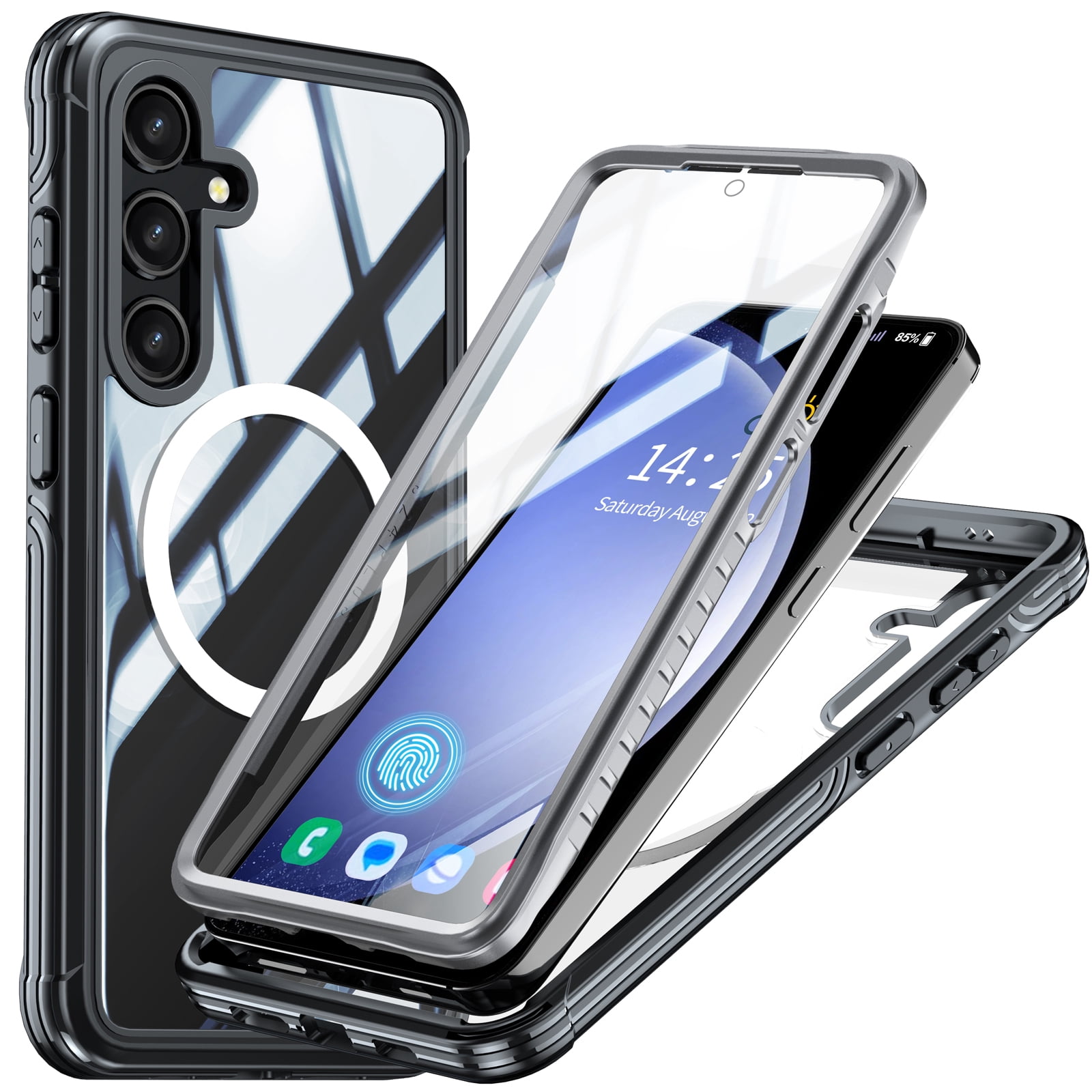 Case for Samsung Galaxy A36 5G, Heavy Duty & Rugged [Built-in Screen Protector] Shockproof Drop Protection with Port Anti-Dust/Scratch 360 Full Body Phone Cases For Samsung Galaxy A36 5G,Black