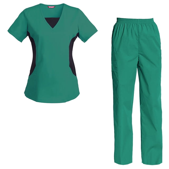 Women's Scrubs Set Scrub Top and Pants Scrubs Set