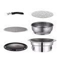 thumbnail image 1 of Gril BBQ Multifonction Gril Barbecue au Charbon Rond Four en Acier Inoxydable Y3 T5H0, 1 of 2