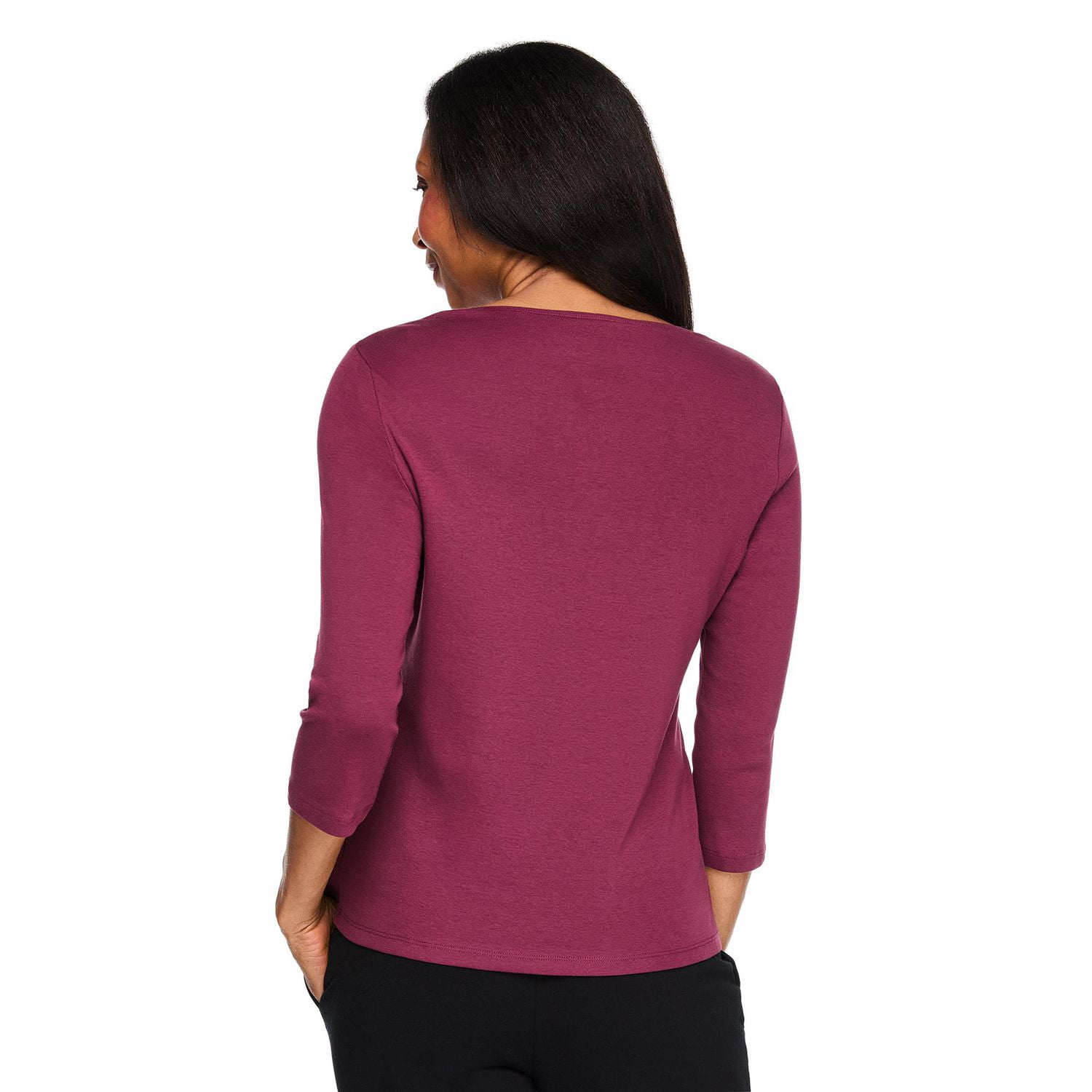 T-shirt à encolure dégagée Karen Scott pour femmes