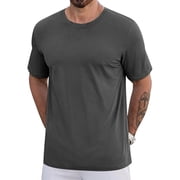 Amzcrzy Mens T-Shirts Plus Size S-5XL Summer Oversized Loose Short Sleeve Tee Shirts Fashion Casual Comfortable Solid Color Round Neck Cotton T Shirts for Men