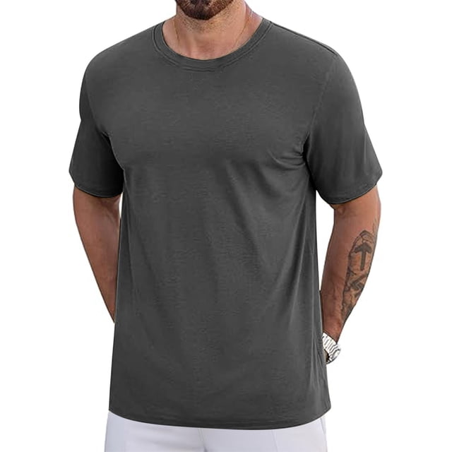 Gspmoly T-Shirt pour Homme, T-Shirt à Manches Courtes pour Homme T-Shirt Décontracté Uni Version Filet Col Rond Manches Courtes Version Légère Haut/chemise à Manches Courtes Col Rond Hauts pour Sortir jusqu'à 65 % de Rabais