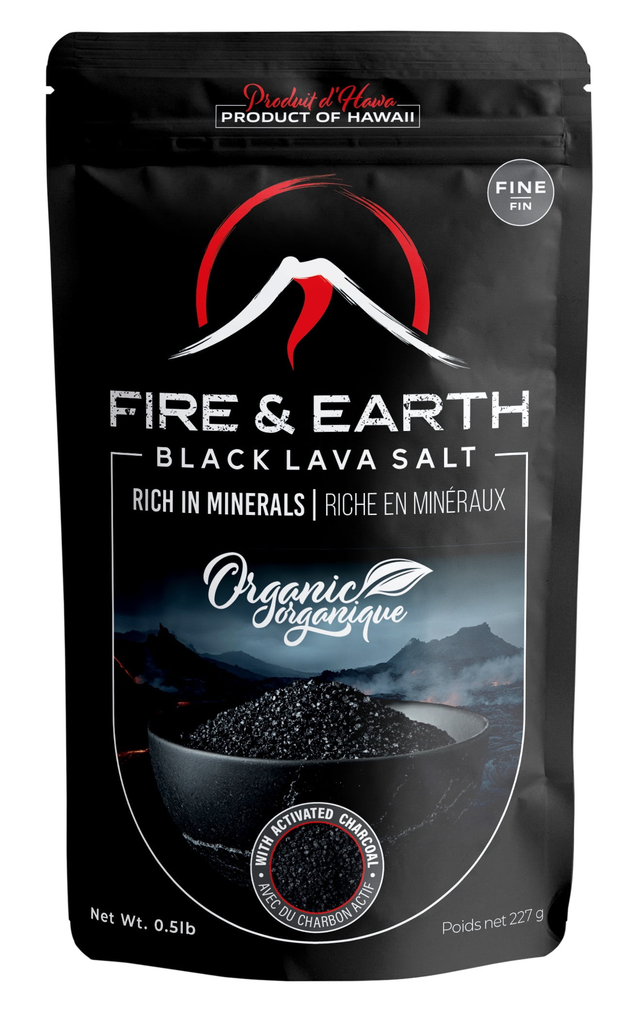 花火職人ACRISTA II for salt Fire & Earth - Organic Hawaiian Black Lava Sea Salt - Black Salt