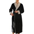 thumbnail image 1 of Peignoir Polyester Homme Très Grande Taille Épais Robe à Capuche Corail Chemise de Nuit Chaud Douillet Confortable Doux Vêtements Automne Style Maison Noir Homme m, 1 of 9