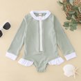 thumbnail image 2 of Toddler Girl Rash Guard Swimsuits Cute Print Sun Protection Long Sleeve Kids Bathing Suits 18-24 Monthss, 2 of 7