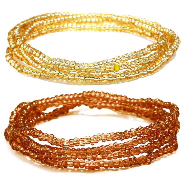 2PCS Women Waist Bead Chain Fashion Bead Body Chain Belly Chain for Beach