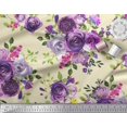 thumbnail image 3 of Soimoi Moss Tissu Georgette Feuilles et Imprimé de Fleurs de Roses, Tissu au Mètre, 42 Pouces de Large, 3 of 3