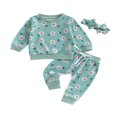 thumbnail image 1 of Baby Boys 2PCS Pants Sets Long Sleeve Round Neck Sweatshirt Tops Solid Color Pants Sets, 1 of 6