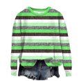 thumbnail image 1 of Pisexur Chandails en Molleton pour Femmes Col Rond Rayé Automne Chandails en Molleton Mode Décontracté Ample Pull Chandail en Molleton Manches Longues Chemises pour Femmes Blouses Surdimensionnées Hauts Sans Capuche, 1 of 4
