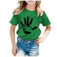 thumbnail image 2 of TZEWGL Graphic Printed Pink Color Short Sleeve Crewneck Tops For Kid Clothes For Girls Boys size 6-7T, 2 of 4