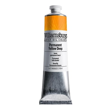 Williamsburg Artist Oil Colors by GOLDEN, Permanent Yellow Deep, 150 ml tube, Professional Oil Paint, Semi-Opaque