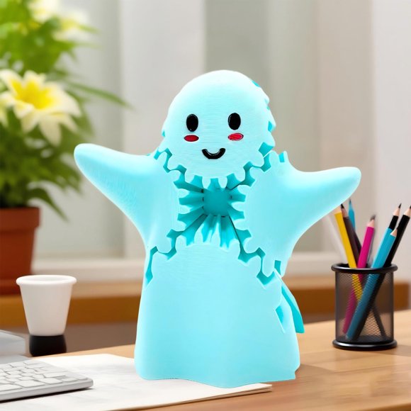SPOORYYO Adorable Printed Ghost GearCube Toy for All Ages Unique Ghost Gear Design High Quality Build Eye Catching Appearance Ideal Gift Choice