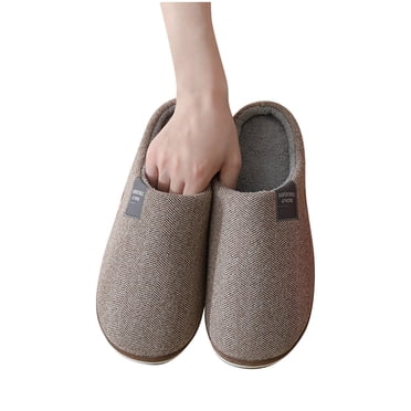 matoen Indoor Thermal Lnsulation Couples Plush Household Thick Soles Sweat Absorbing Breathable Cotton Slippers Home Use