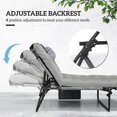 thumbnail image 4 of Outsunny Chaise Longue Pliante avec Coussin, Chaise de Bronzage Inclinable, Gris, 4 of 10