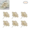 thumbnail image 1 of 6 Pcs Anneaux de Serviette Forme de Fleur Ajourée Porte-Serviettes Boucles Décorations de Table à Manger, 1 of 7
