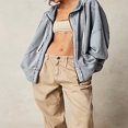 thumbnail image 3 of Vestes à Capuche Amples pour Femmes Couleur Unie Manches Longues Automne, 3 of 4