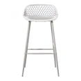 thumbnail image 3 of Moe's Home Collection Piazza Tabouret de Bar d'Extérieur Blanc - Ensemble de Deux, 3 of 8