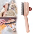 thumbnail image 1 of Upgraded Pet Hair Removal Comb Flea Lice For Cats Dogs Stainless Steel Teeth Grooming Brush With Easy Release Button, 1 of 3