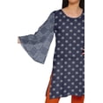 thumbnail image 4 of Moomaya Kurtis Courtes en Poly-Crêpe pour Femmes, Robe à Manches Kimono Imprimée, Haut Indien, 4 of 5