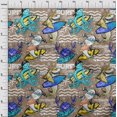 thumbnail image 4 of oneOone Rayon Light Brown Fabric Ocean Life Fabric For Sewing Printed Craft Fabric By The Yard 56 Inch Wide, 4 of 5