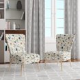thumbnail image 2 of Designart « Minimalisme Floral Neutre » Fauteuil d'Appoint Rembourré Blanc à Motif Floral - Fauteuil de Style Champêtre pour Salon, 2 of 7