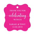 thumbnail image 1 of Darling Souvenir Fancy Frame Custom Paper Tags Thank You For Celebrating With Us Wedding Favor Gift Hang Tags-Magenta-50 Tags, 1 of 1