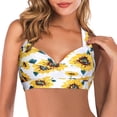 thumbnail image 3 of Womens Fashion Versatile Sexy Printing Swimsuit Halter Backless Bikini Tops, 3 of 4