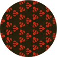 thumbnail image 1 of Ahgly Tapis Rond Lavable en Machine Intérieur Transitionnel Marron, 3 Pieds Rond, 1 of 7