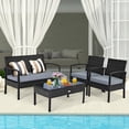 thumbnail image 4 of Costway 4PCS Patio Rattan Furniture Set Garden Deck, 4 of 9