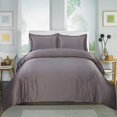 thumbnail image 2 of Home Sweet Collection Ensemble de Couette 3 Pcs en Coton Égyptien Uni (Grand Lit, Gris), 2 of 4